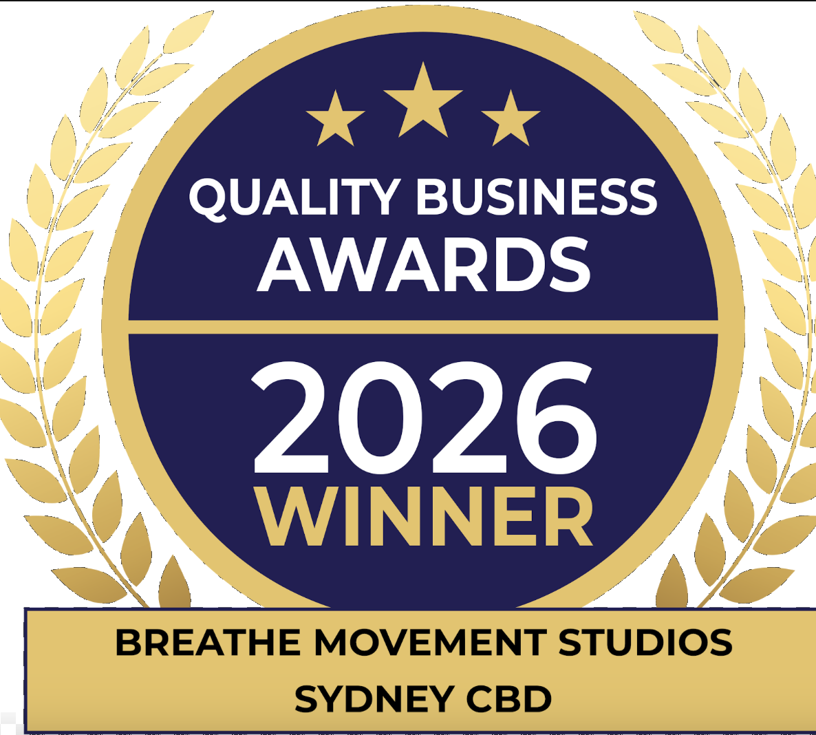 Quality Business Awards 2026 winner, Breathe Movement Studios Sydney CBD